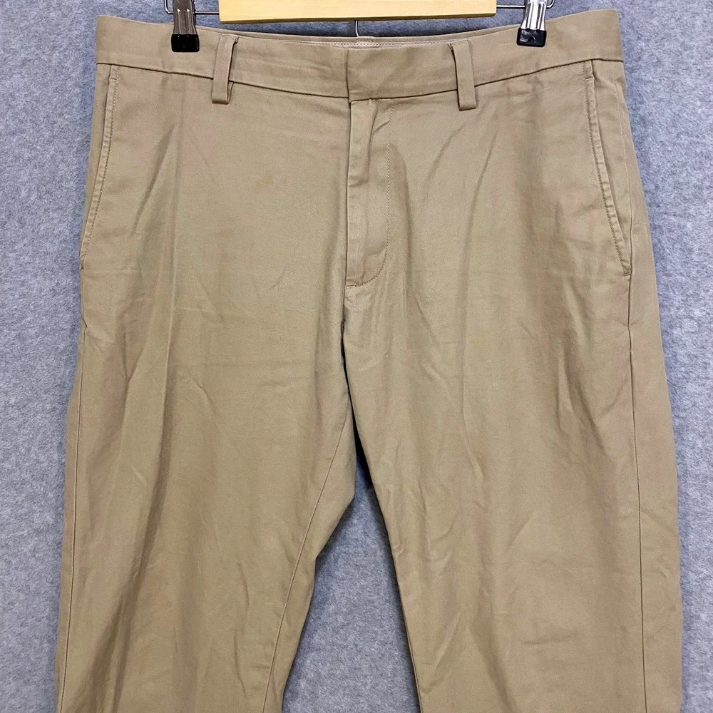 BANANA REPUBLIC Mens 32x32 Emerson Chino Pants Khaki 100% Cotton Straight Casual